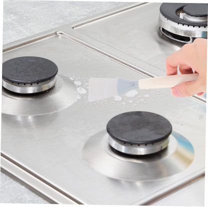 Scrubber Brush Cleaning Tool with Wire Bristles and Scraper for Gas Stove Range Hood and Cooktop Ergonomic Handle for Comfortable Grip and Deep Grease Removal