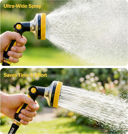 Rosy Earth Garden Hose Nozzle, 3.6" Ultra-Wide Metal Hose Sprayer, Orange