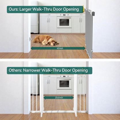 Babelio Baby Gate for Stairs, Kitchen & Doorways, No Bottom Bar| One-Handed Operation| Auto-Close| Hardware Mount (Drill Needed) Safety Dog/Pet Gate (Black - B17, 26-43" W, 28" H)