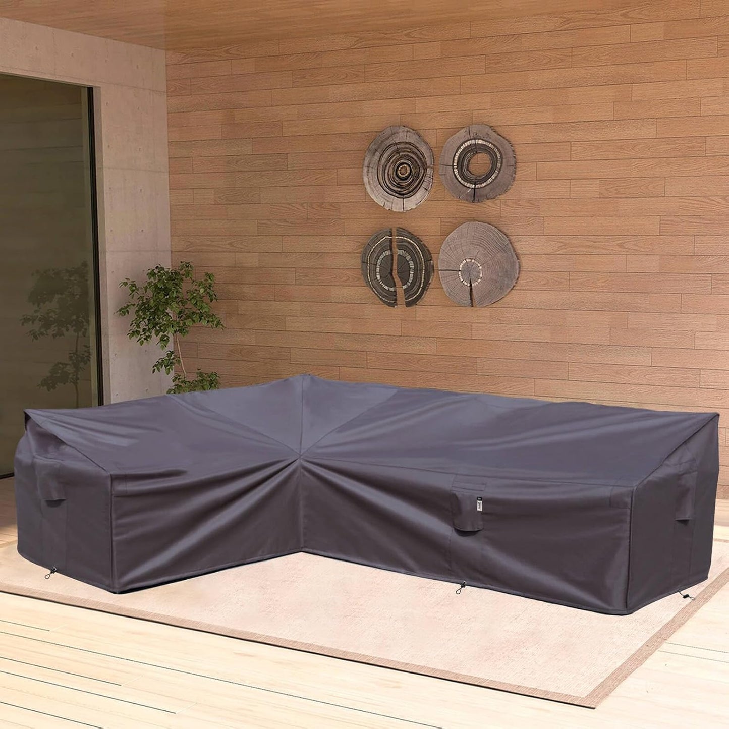 Patio Deck Box Cover, 63x30 Inch Fire Pit Covers with Straps and Handles, Waterproof Heavy Duty Outdoor Furniture Winter Cover for Keter, Suncast, Lifetime Container