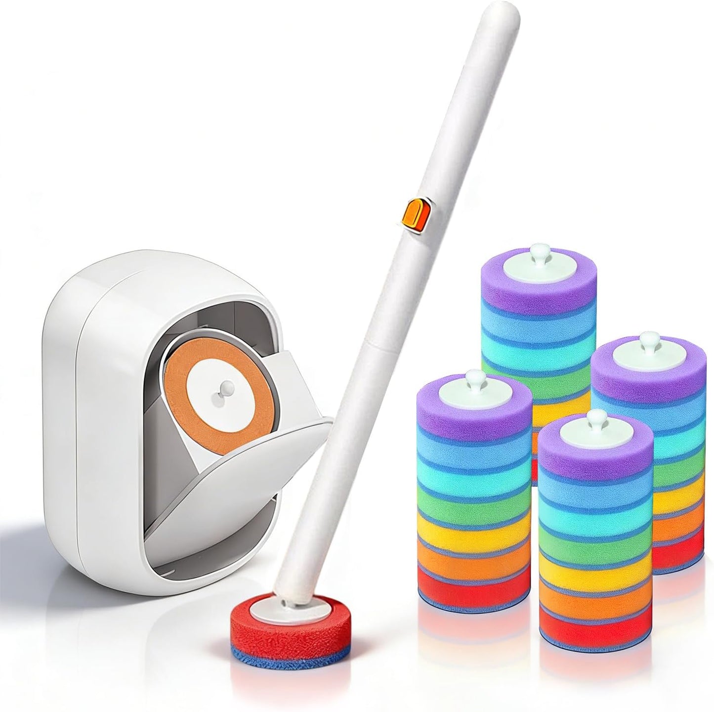 Disposable Toilet Brush and Holder Set with 28 Refills, Wall Mounted Toilet Bowl Cleaner Wand Cleaning System Bathroom Cleaning Supplies (Toilet Brush + 28 Refills)