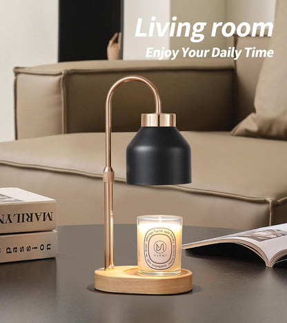 MEIXISUE Candle Warmer Lamp with Timer and Dimmer,Electric Gold Light Gifts for Women Melt Wax Warmer Lamp with 2 Bulbs for Candle Jars House Warming New Home Decor Bedroom