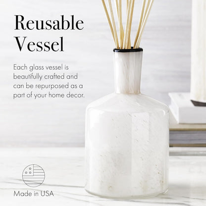 LAFCO New York Classic Reed Diffuser, Sea & Dune - 6 oz - Up to 3 Months Fragrance Life - Reusable Glass Vessel - Natural Wood Reeds - Made in The USA