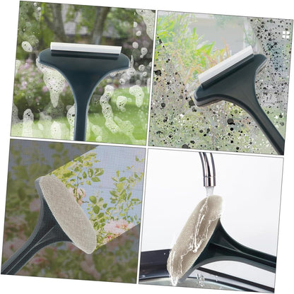 CALLARON 2pcs Window Screen Cleaning Brush Tool Double-Sided Dust Collector for Home Use Portable Window Cleaning Tool Ergonomic Handle