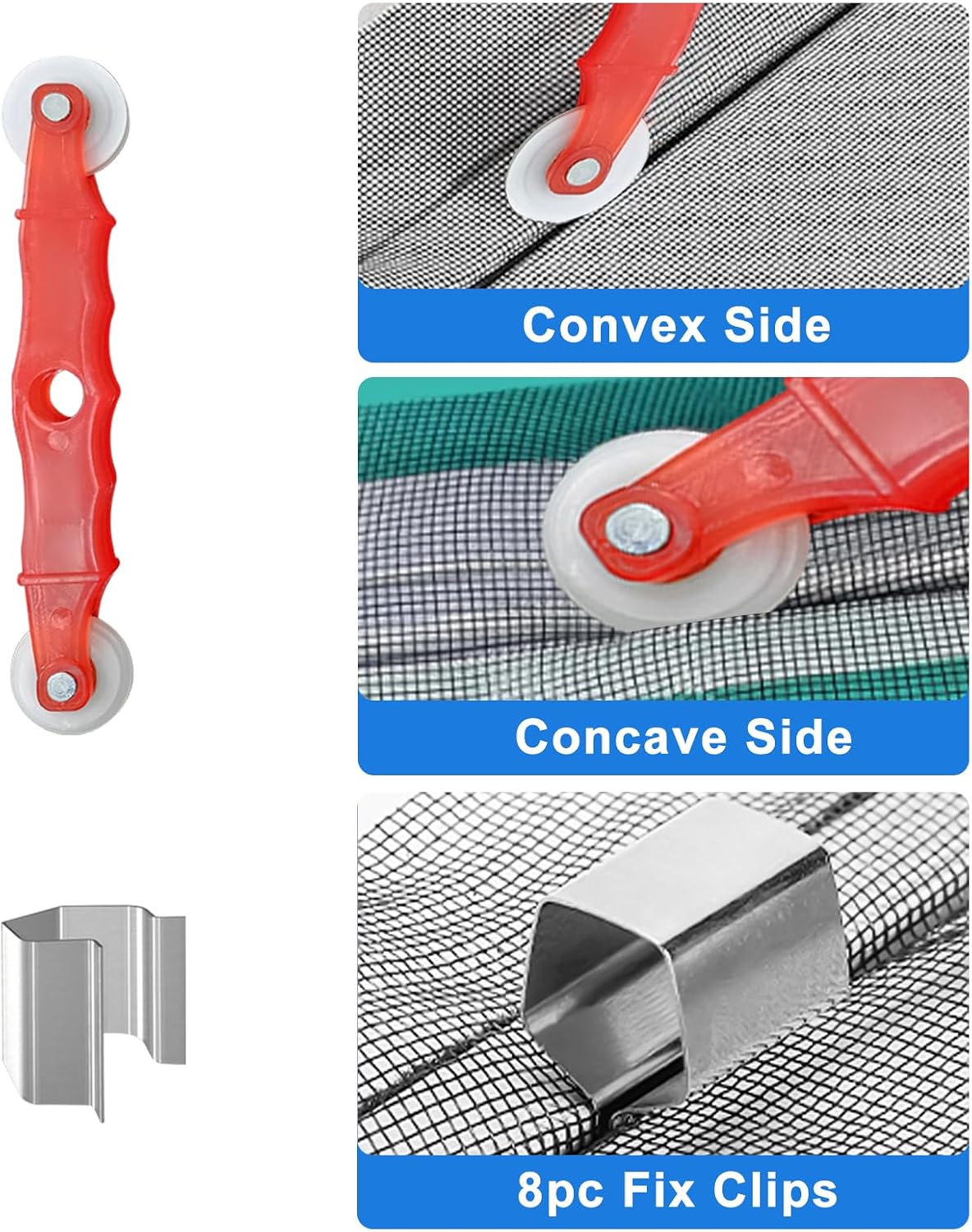 Window Screen Repair Kit 48"x118" - Includes Full Tools Set Replacement Window Screens for House Windows & Screen Doors, Durable Easy to Install for Sliding Screen Door Repair for Patio