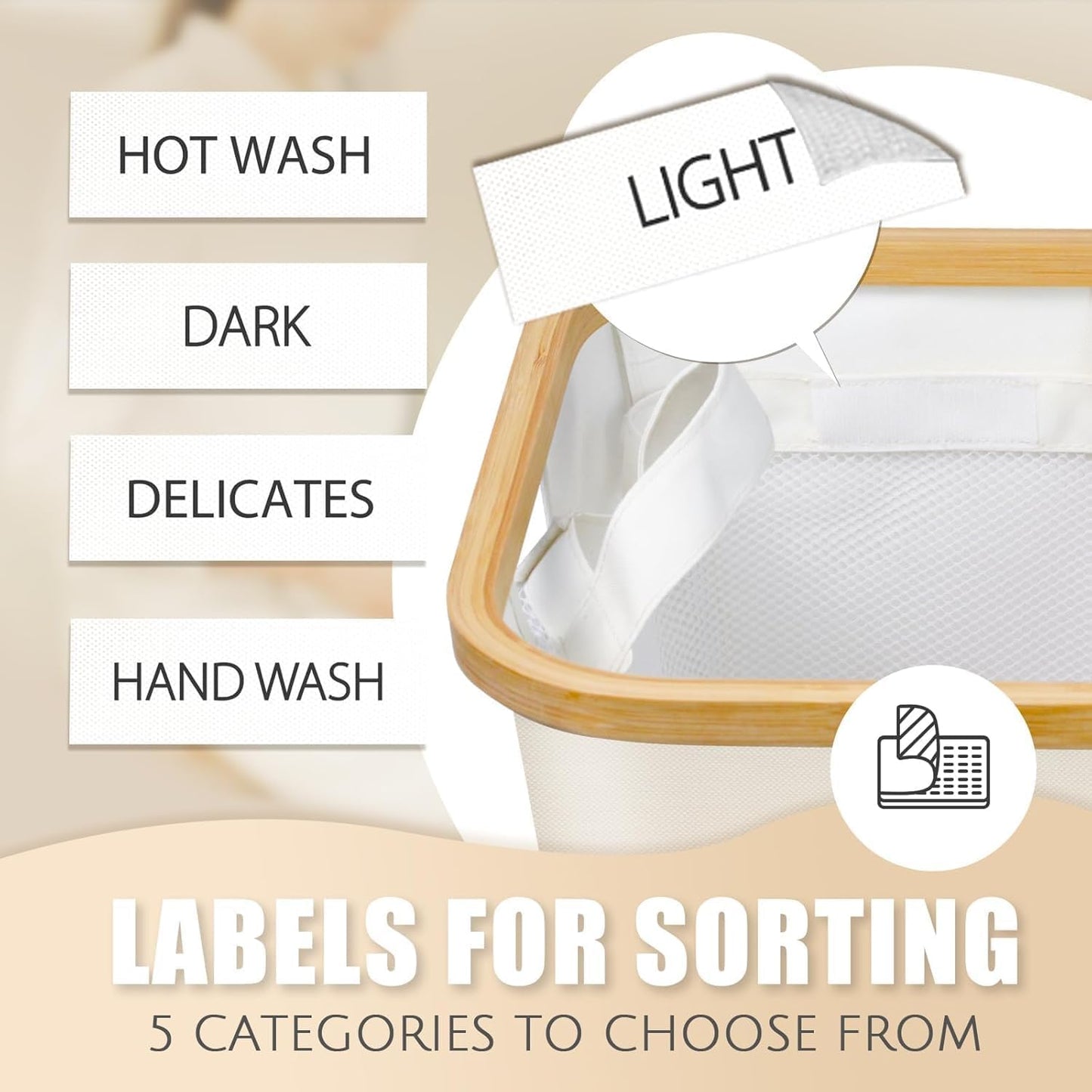 Hampers for Laundry Basket with Lid, 160L Extra Large 3 Section Clothes Divided Organizer for Bedroom, Laundry Room, Dirty Clothing Hamper, Black