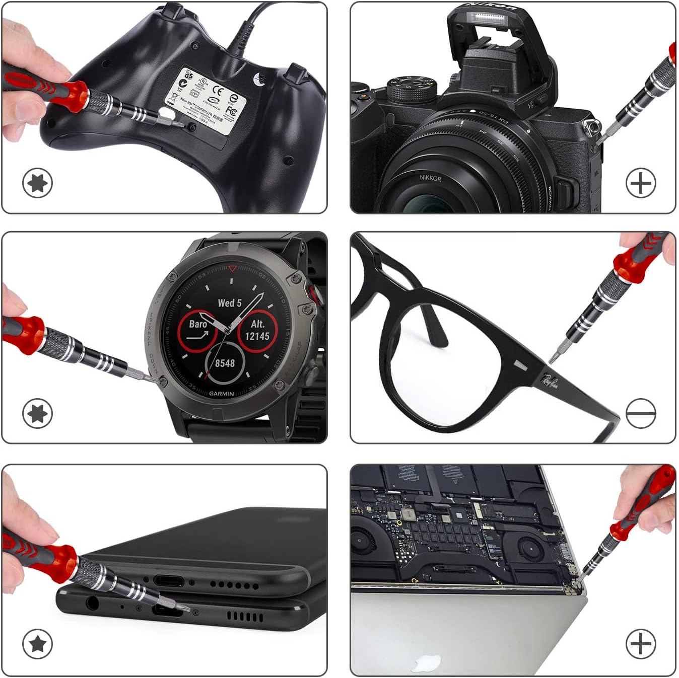 SHOWPIN Precision Computer Screwdriver Kit: 122PCS Laptop Screwdriver Sets | 101 Magnetic Drill Bits, Computer Accessories, Electronics Tool Kit Compatible for Tablet, PC, iPhone, PS4 Repair