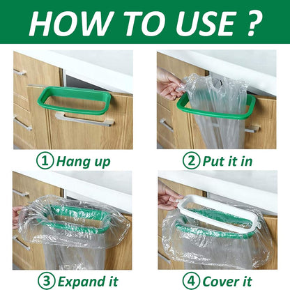 VinBee 5 PCS Portable Trash Bag Holder Hanging Trash Garbage Bag Holder Hanging Kitchen Cupboard Door Back Style Stand Trashes Garbage Bags Storage Rack for Kitchen Cupboard