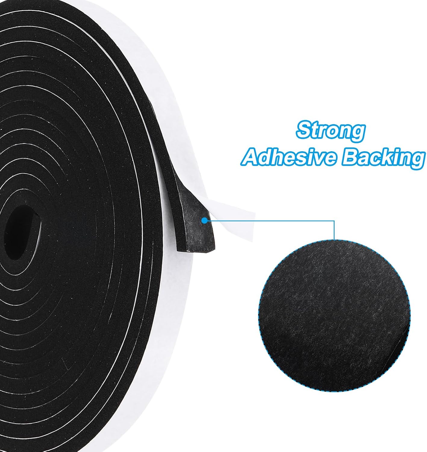 PATIKIL Weather Stripping Door Seal Strip, 3/8 Inch x 1/4 Inch x 32 Ft Self Adhesive Soundproof High Density Foam Tape Insulation for Door Window Air Conditioning, White - Colors B