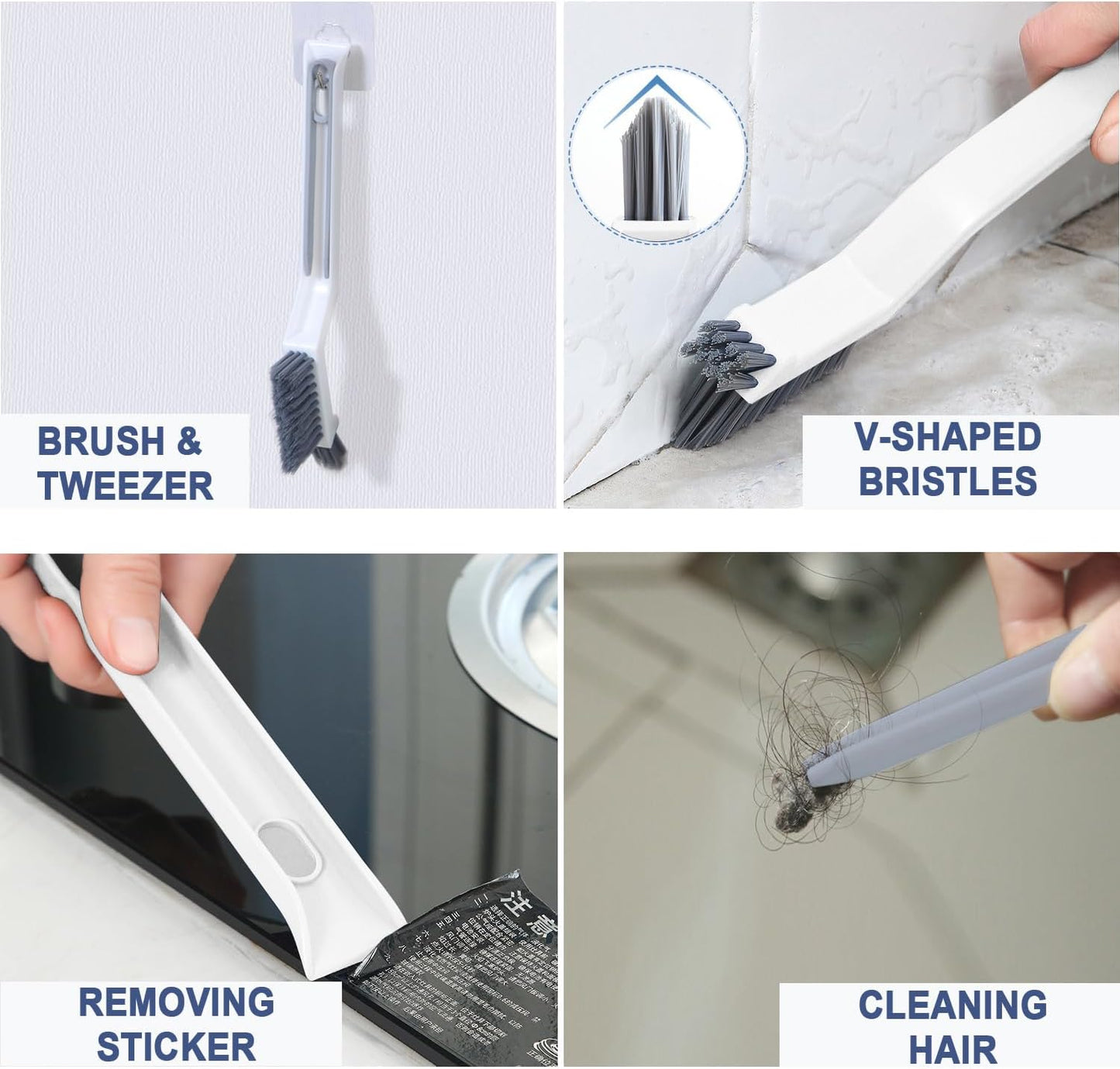 Cleaning Brush Kit, Flexible Drain Cleaning Brush, Drain Hair Removal Tool, Cleaner Brush for Bathroom, Toilet Rim, Sewer Drain, Tile Grout, Sink, Crevice, Pipe