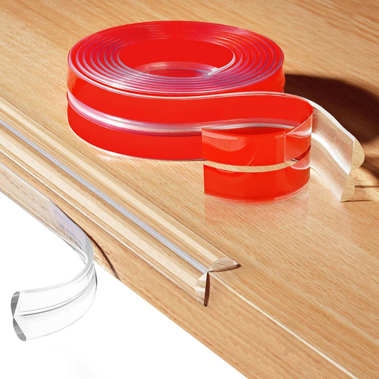 Corner Protector Baby, Edge Protector for Baby, Transparent Silicone Furniture Corner & Edge Safety Bumpers, Suitable for Sharp Corners on Tables, Cabinets, Drawers(19.6ft L*0.78inch W*0.09inch H)
