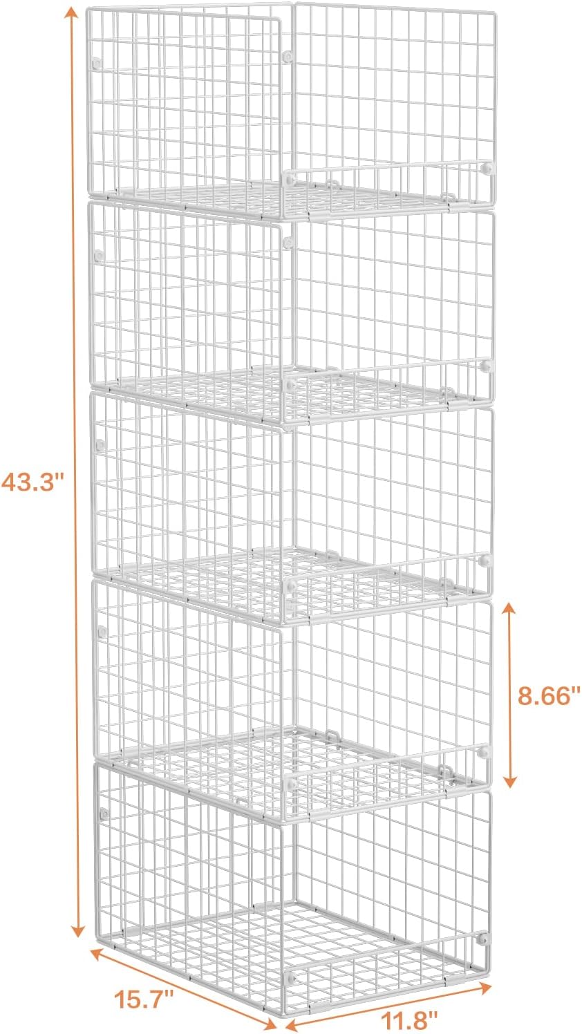 Yociyoga 4-Tier Stackable Closet Organizers and Storage Shelves, Foldable Closet Shelf Organizer, Black(Patent Protection)(Patent No. 30022416)