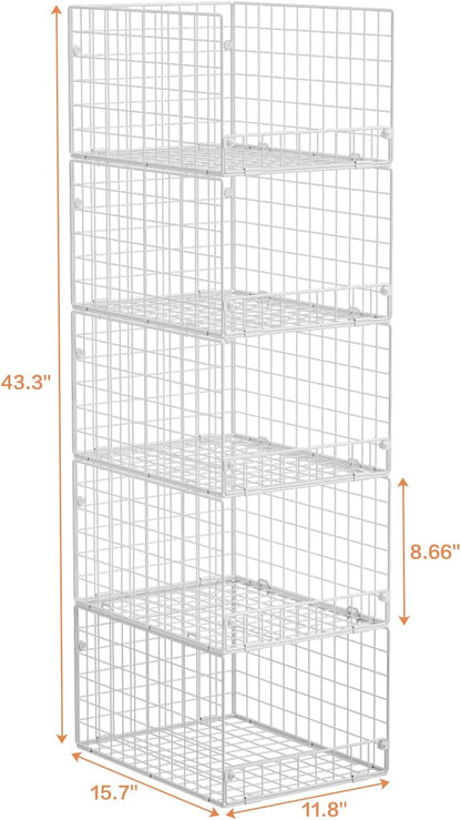 Yociyoga 4-Tier Stackable Closet Organizers and Storage Shelves, Foldable Closet Shelf Organizer, Black(Patent Protection)(Patent No. 30022416)