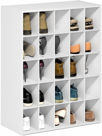 Furinno FANO Shoe Rack, 24-Inch Width 2-Tier Shoe Organizer, Stackable Shoes Storage, 11.7 x 24.2 x 11.7, for Closet Entryway, Office, Garage, Amber Pine