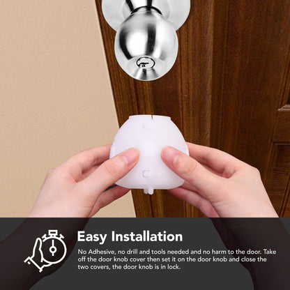 Mom's Choice Gold Awards Winner - EUDEMON 4 Pack Baby Safety Door Knob Covers Door Knob Locks(not Suit for All Door knobs)