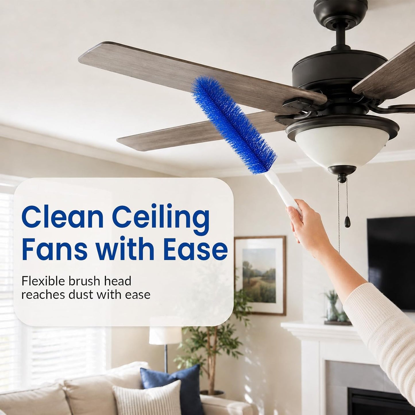 Fan Cleaning Brush, Bendable Dust Remover for AC Vent Grilles, Window Tracks, Keyboards and Narrow Spaces (1)