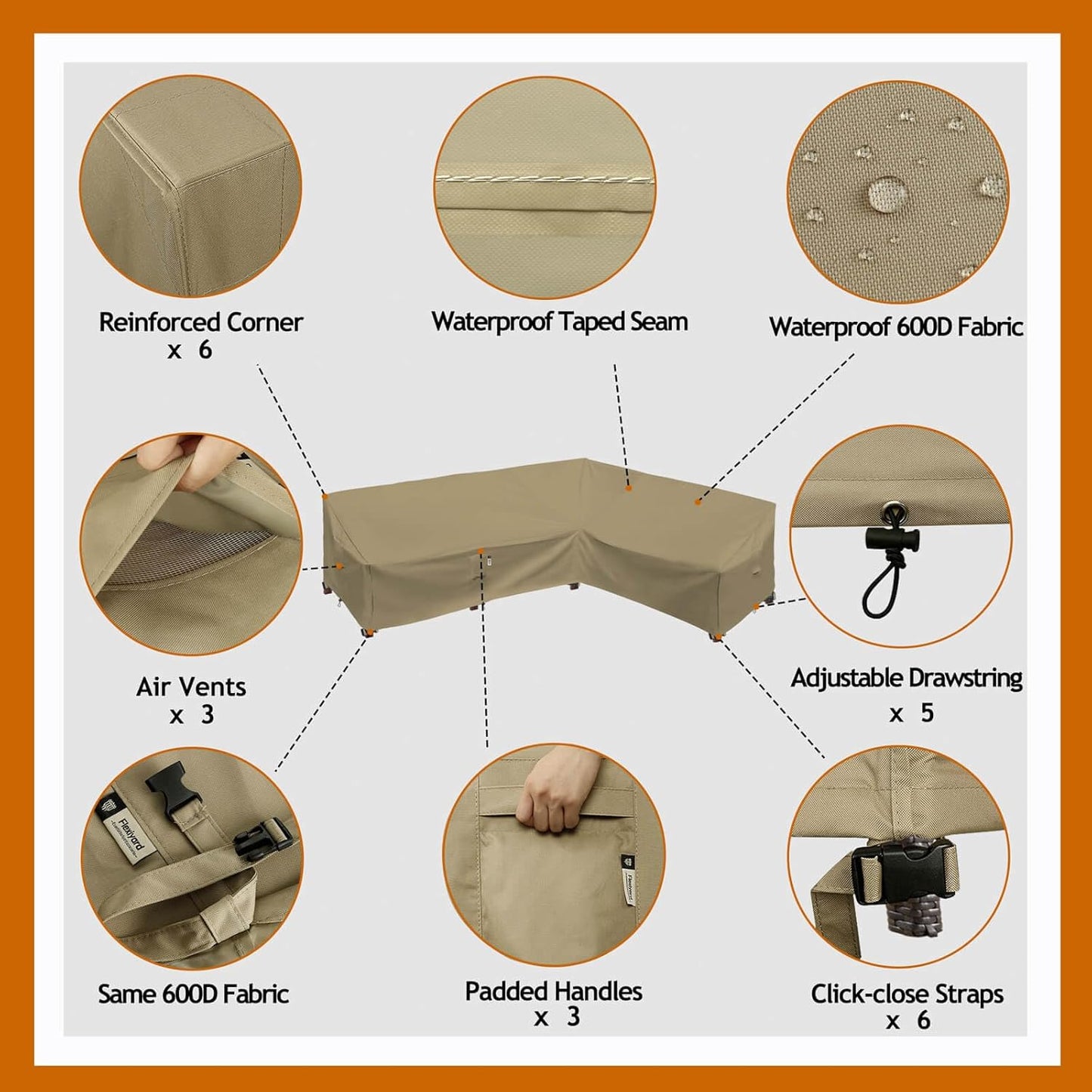 Patio Deck Box Cover, 63x30 Inch Fire Pit Covers with Straps and Handles, Waterproof Heavy Duty Outdoor Furniture Winter Cover for Keter, Suncast, Lifetime Container