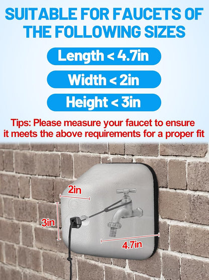 Outdoor Faucet Covers for Winter, Easy to Install Insulated Foam Protector Against Freeze for Outside Faucet Water Spigot Garden Hose Bib, Resuable, 2 Pcs
