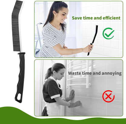 Tedmax 12PCS Grout Brush Set, Hard Bristle Crevice & Baseboard Tool | Crevice cleaning tool designed to reach tight spaces between tiles, sinks, cabinets and baseboards with ease.