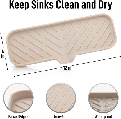 Zulay Kitchen (9x3.5in) Sponge Holder for Kitchen Sink - Flexible Heavy-Duty Multipurpose Sink Caddy - Counter Organizer for Kitchen, Bathroom, Makeup, Trinkets & More! (Grey)