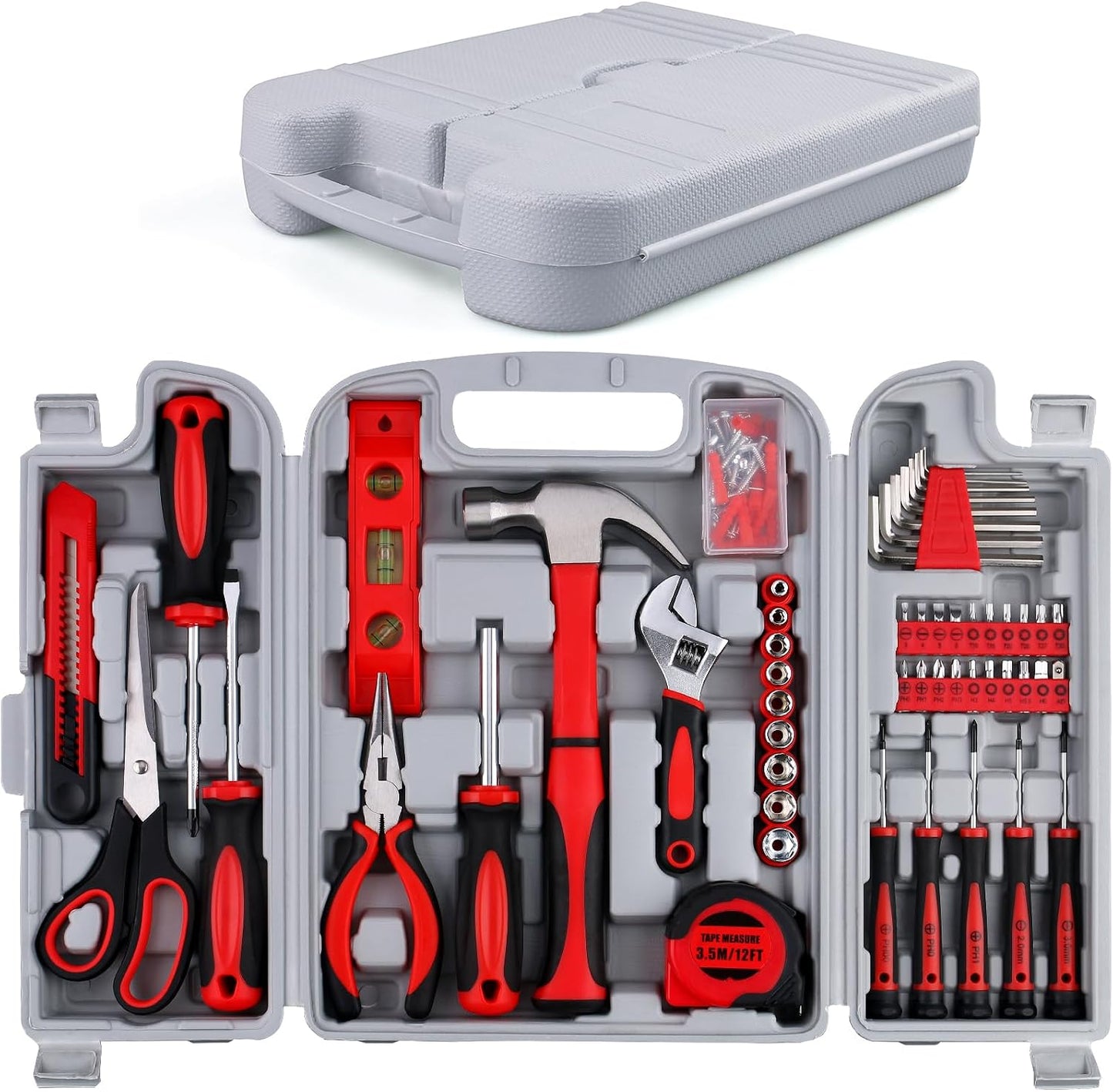 WINNER 156-Piece Delicate All-Purpose Home Tool Kit in Foldable Toolbox, Unisex | Complete and Essential Hand Tools Set for General House Repairs, Dorm, Apartments, Perfect Father's Day Gift