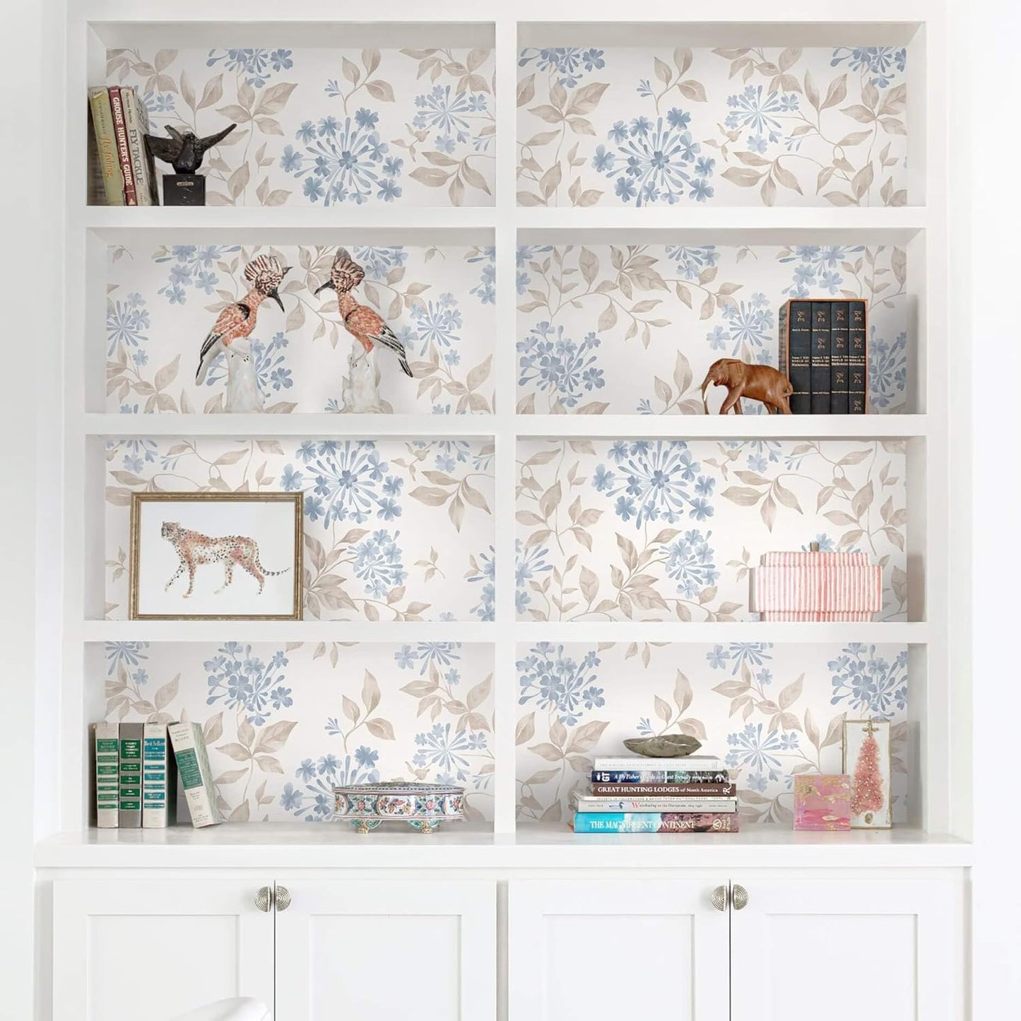 Heroad Peel and Stick Wallpaper Boho Beige Contact Paper Floral Wall Paper Removable Self Adhesive Wallpaper for Cabinet Bedroom Living Room Entryway Walls Bathroom Waterproof Vinyl Roll 17.3''x78.7''