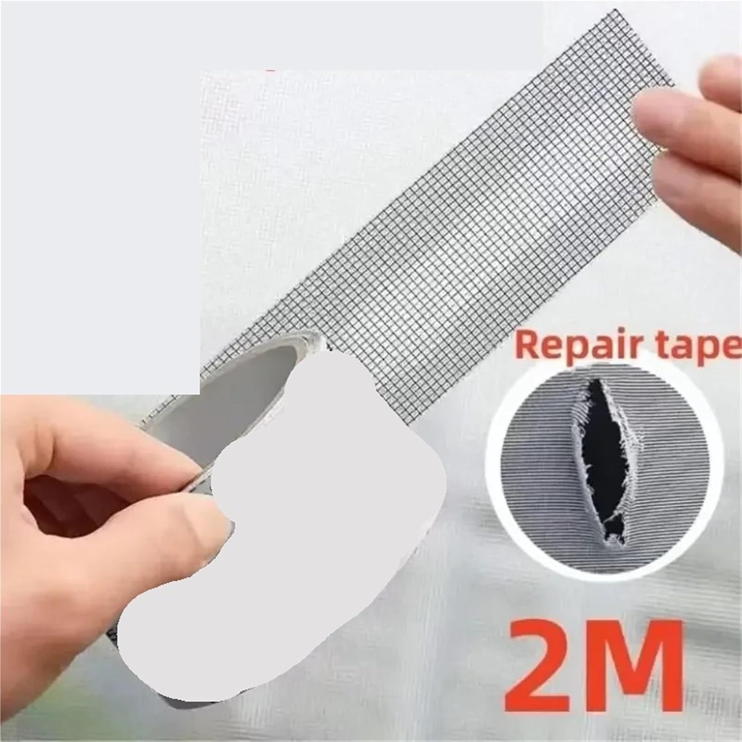 Window Screen Repair Tape 2 Pcs Window Screen Tape Screen Repair Subsidy Door Curtain Hole Patch Repair Self-Adhesive Screen Tape(Gray)