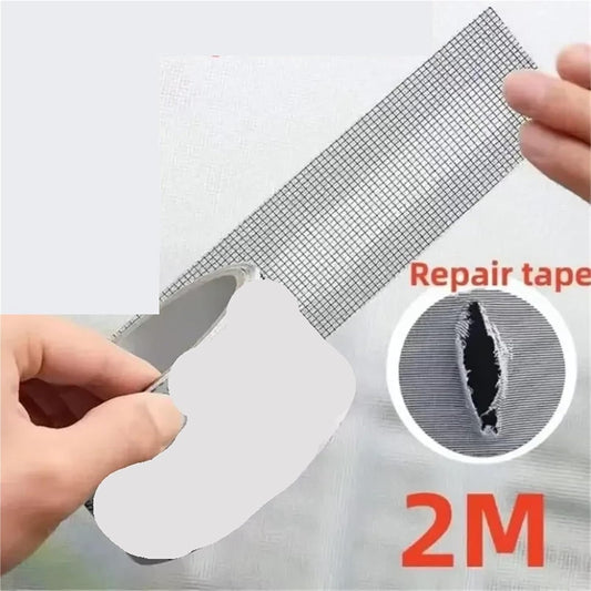 Window Screen Repair Tape 2 Pcs Window Screen Tape Screen Repair Subsidy Door Curtain Hole Patch Repair Self-Adhesive Screen Tape(Gray)