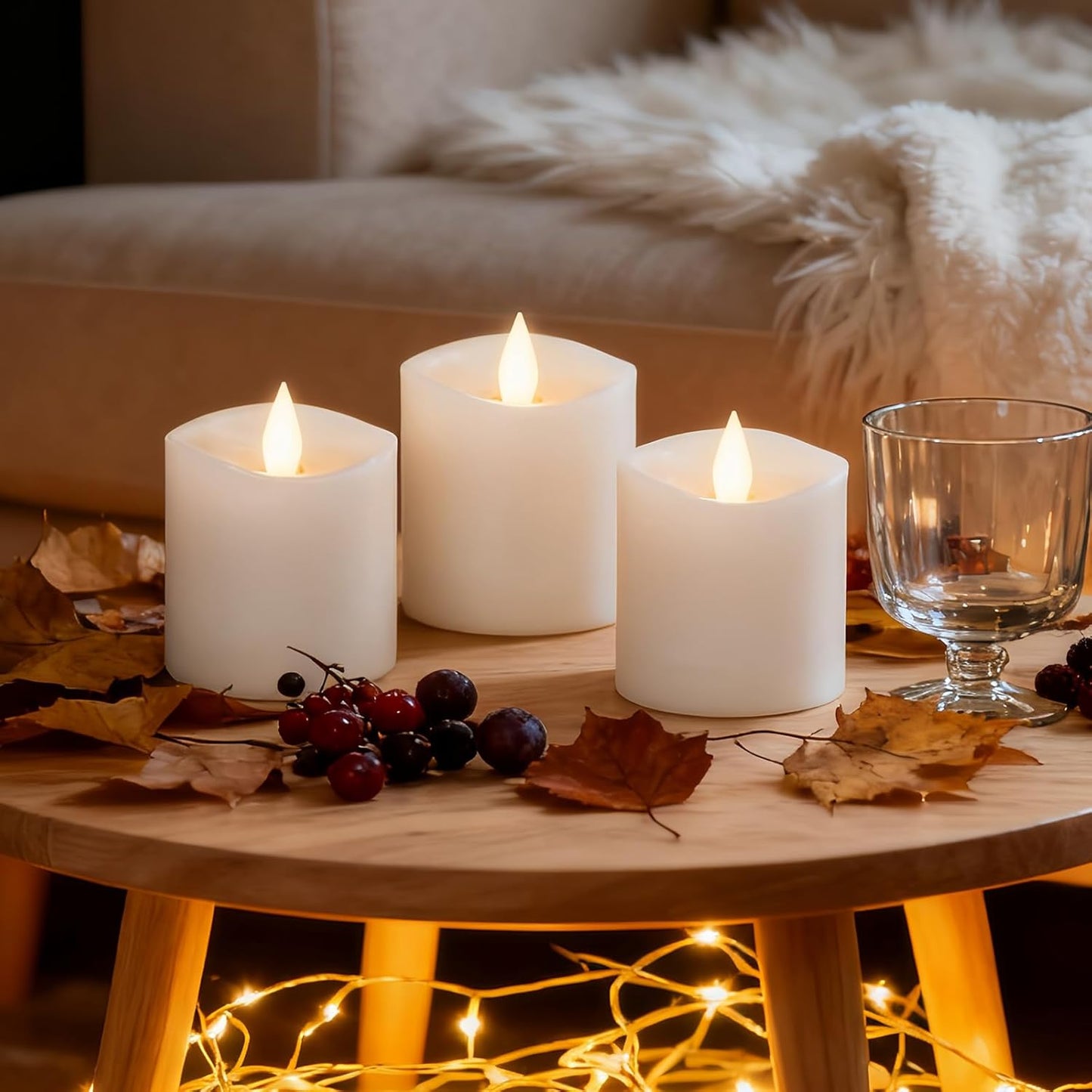 3"x4" Flickering Flameless Battery Candles with Timer, White Realistic LED Pillar Candles, Set of 2 Large Remote-Operated Candles for Home Indoor/Outdoor & Holiday Decor