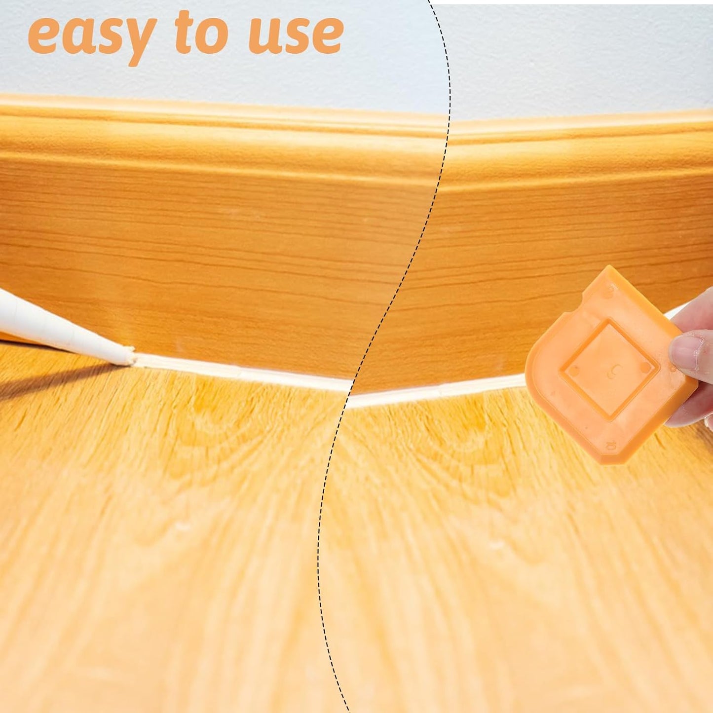 4 PCS Caulk Finishing Smoothing Tool, Silicone Caulking Removal Tool, Sealant Caulk Finishing Tile Grout Applicator Kit for Kitchen Bathroom Floor, Reusable Smoothing Applicator(Orange)