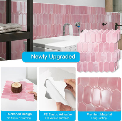Art3d 10-Sheet Heavy-Duty Peel and Stick Backsplash, Self-Adhesive Vinyl Wall Tiles for Kitchen Countertop Bathroom, White