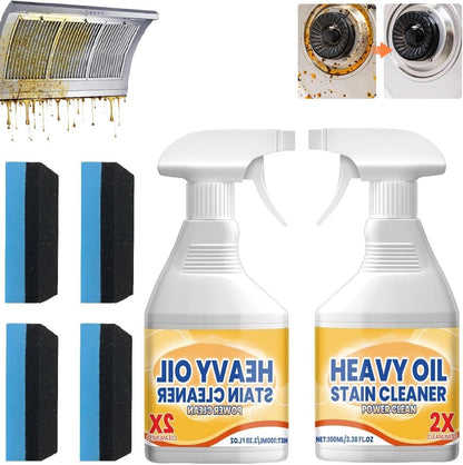 Kitchen Heavy Oil Cleaner Spray,3.38 Oz All Purpose Kitchens Heavy Oil Cleaning Agent, Grease Remover,Kitchen Degreasing Cleaning Spray for Stove,Oven,Dishwasher,Appliances (1PC With 2 Sponge)