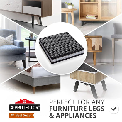 X-PROTECTOR Non Slip Furniture Pads – 12 Premium Furniture Grippers 3"! Best SelfAdhesive Rubber Feet Furniture Feet – Ideal Non Skid Furniture Pad Floor Protectors – Keep Furniture in Place!