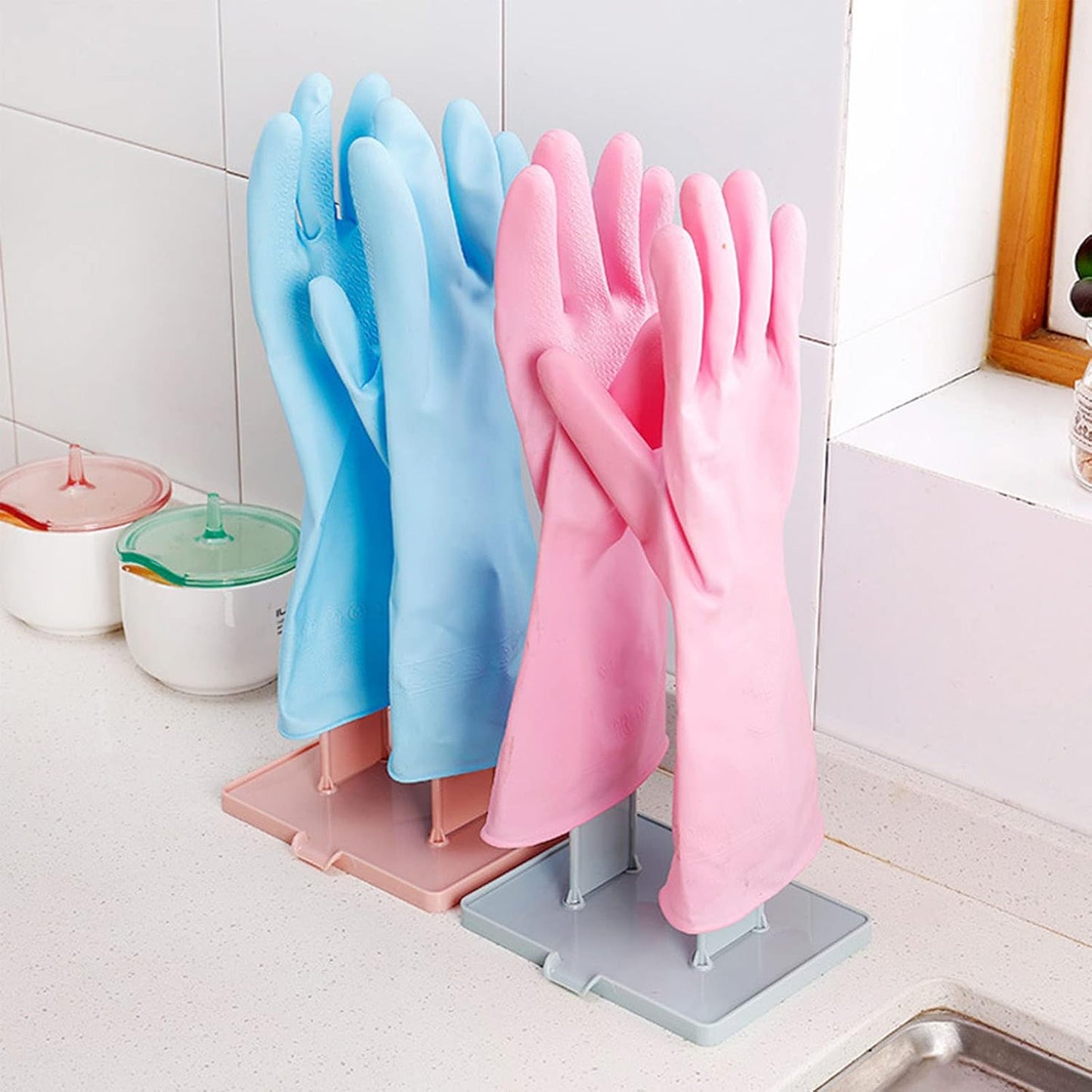 Glove Drying Rack,Dish Glove Holder,Kitchen Gloves Holder,Reusable Washing Rack,Sink Stand,for Kitchen,Laundry,Bathroom