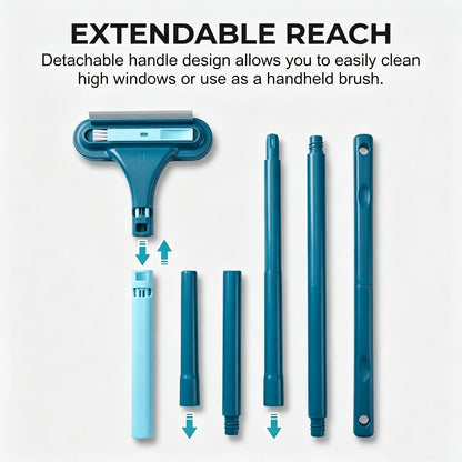 Window Screen Cleaning Brush, 2 in 1 Window Screen Cleaner Tool with Squeegee, Multi-Purpose Cleaning Brush for Patio, Door, Porch Screens
