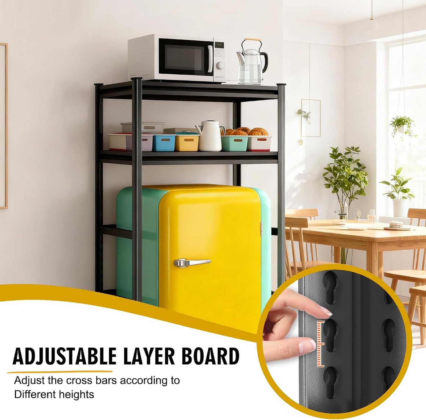 Over The Washer and Dryer Storage Shelf, Height-Adjustable 4-Tier Metal Heavy Duty Over The Washer, Organizer Rack for Washer Dryer, Laundry Room Organizer Rack, Multi-Functional Storage Shelf