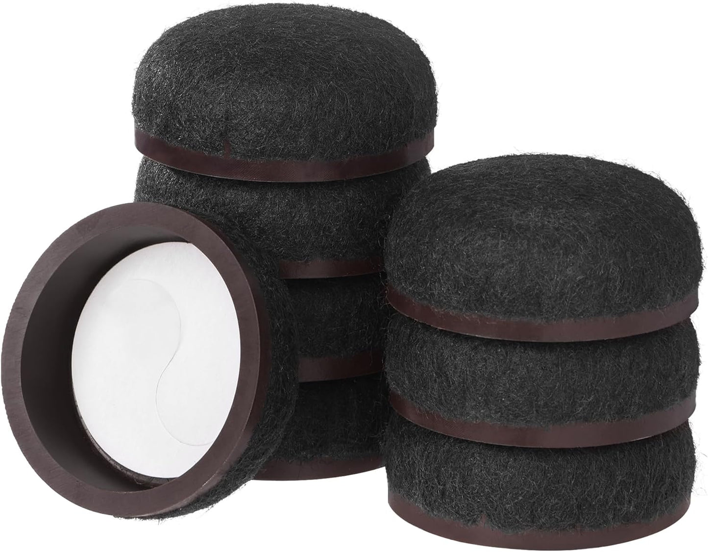 Aneaseit Felt Furniture Pads - Round Chair & Table Leg Protection for Hardwood Floors - Heavy Duty Floor Protectors - Pad Sliders for Chair Legs - 1 inch (25mm) 8 Pack - Black
