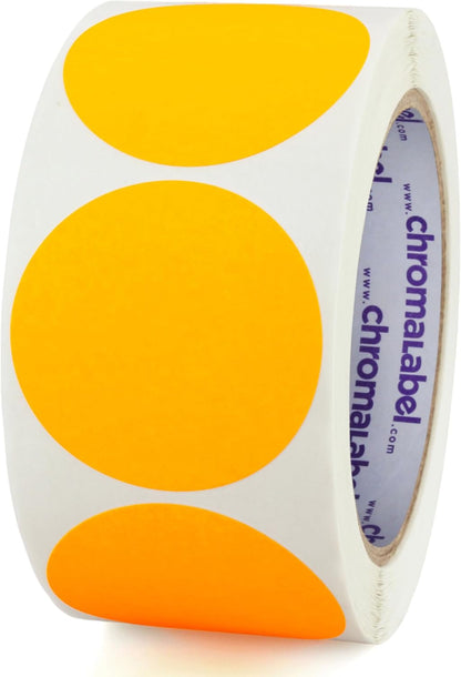 ChromaLabel 2 inch Color-Code Dot Labels | 500/Roll (Yellow)