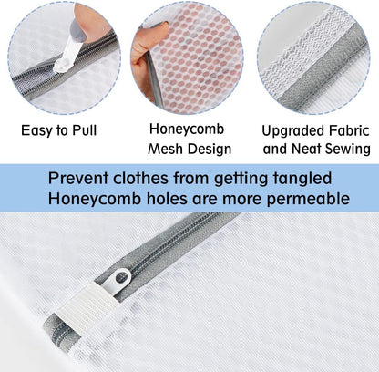 Vivifying Extra Large Mesh Laundry Bag, 2 Pack XXL Oversize Honeycomb Mesh Wash Bags for Washing Machine, Coats, Stuffed Toys, Blanket, Bedding, Sweater, Delicates Clothes (27 x 35 Inches)