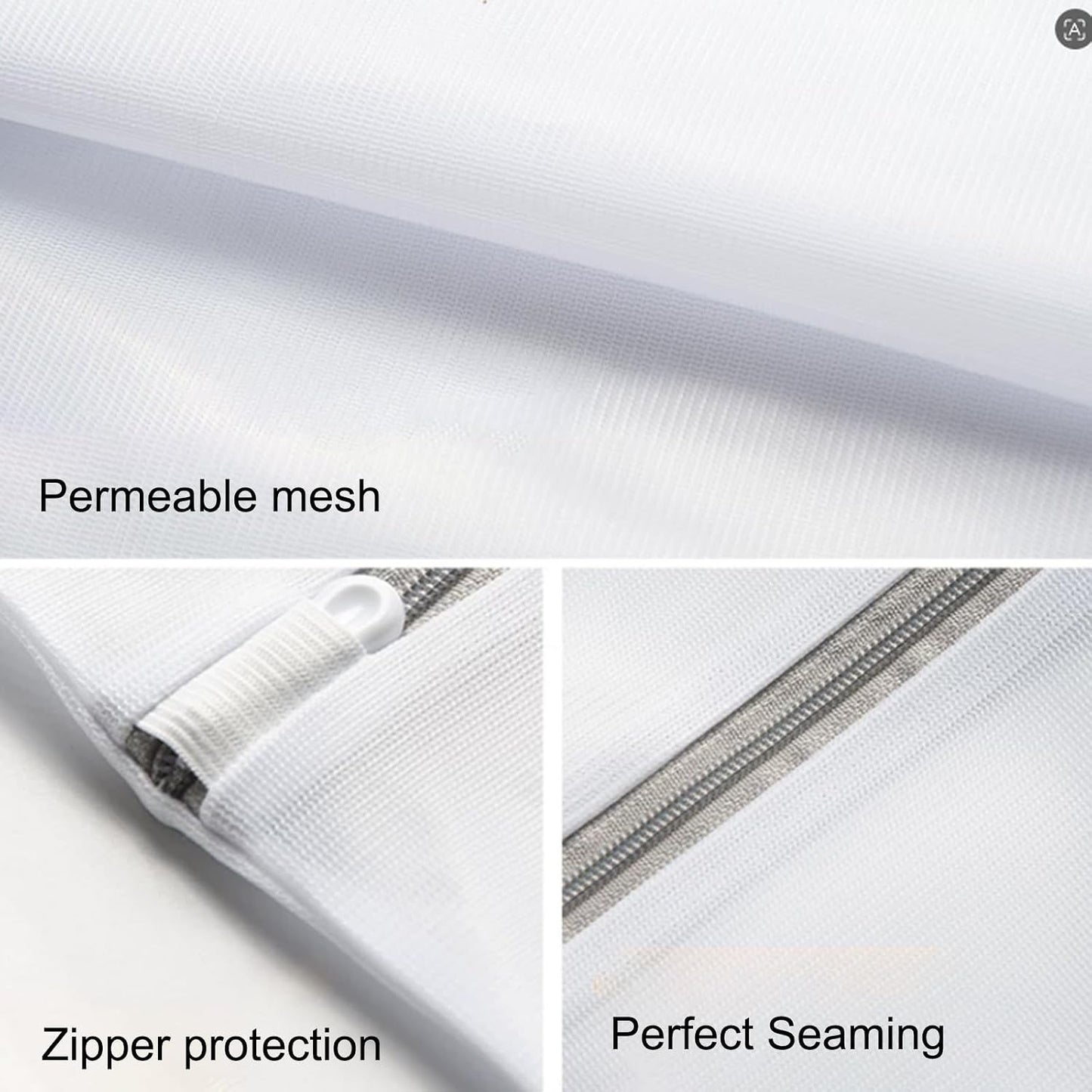Mesh Laundry Bags for Washing Machine, Fine Mesh Delicates Bags 3 Pack Travel Storage Organize Bag for Clothes, Zippered Garment Wash Bag (XL L M