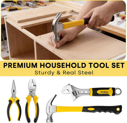 Enventor 419 PCS Home Tool Kit for DIY Repair, Home Maintenance with Drawer | General Home Auto Repair Tool Set Toolbox 3-Layer Organized Storage for Handyman, Homeowner