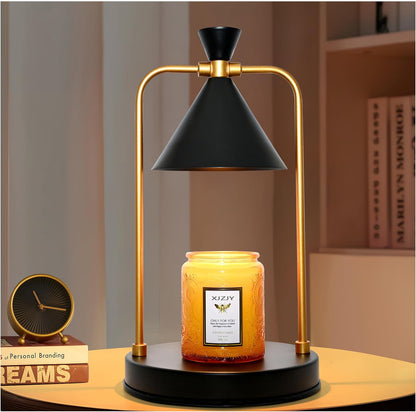 XJZJY Candle Warmer Lamp with Timer Dimmer,Unique Birthday Gifts for Women Mom,House Warming Gifts New Home Room Decor,Wax melt Warmer for Scented Wax Jar Candles,Black-Large