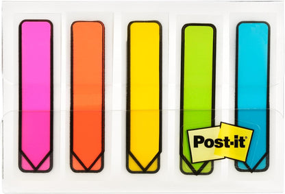 Post-it Arrow Flags, 0.47 x 1.7 in, Bright Colors, 1 Dispenser, 100 Flags | Removable Page Markers for Planners, Journals, and Calendars