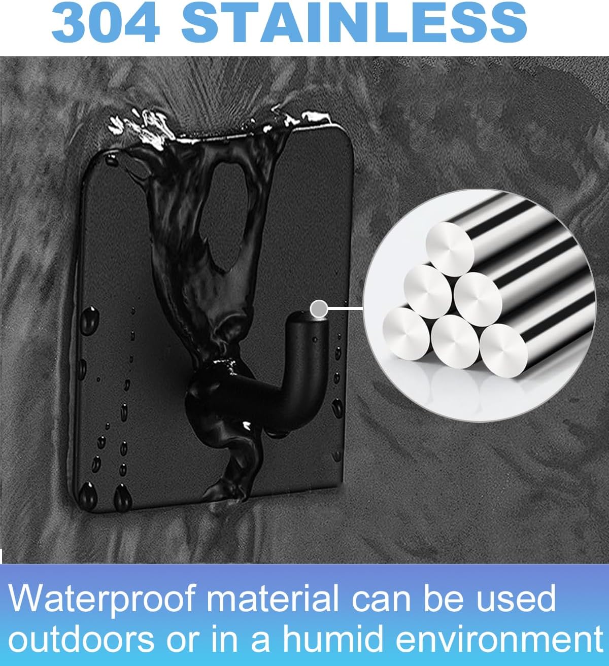 2 Razor Holder for Shower and 3 Adhesive Hooks with Removable Strips，Towel Hooks for Hanging，Wall Hooks for bathrooms，Removable Damage-Free Metal Shaver Holder，for Stockings，Decor，Robe