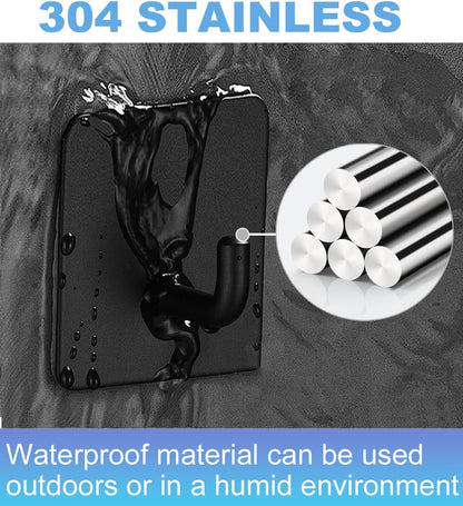 2 Razor Holder for Shower and 3 Adhesive Hooks with Removable Strips，Towel Hooks for Hanging，Wall Hooks for bathrooms，Removable Damage-Free Metal Shaver Holder，for Stockings，Decor，Robe