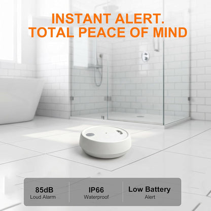 1 Pack Water Leak Detectors, Over 100dB Loud Water Sensor Alarm, IP66 Waterproof Sensitive Drip & Flood Alert, Easy Wireless Installation for Basement, Kitchen Sink, Bathroom, Laundry Room