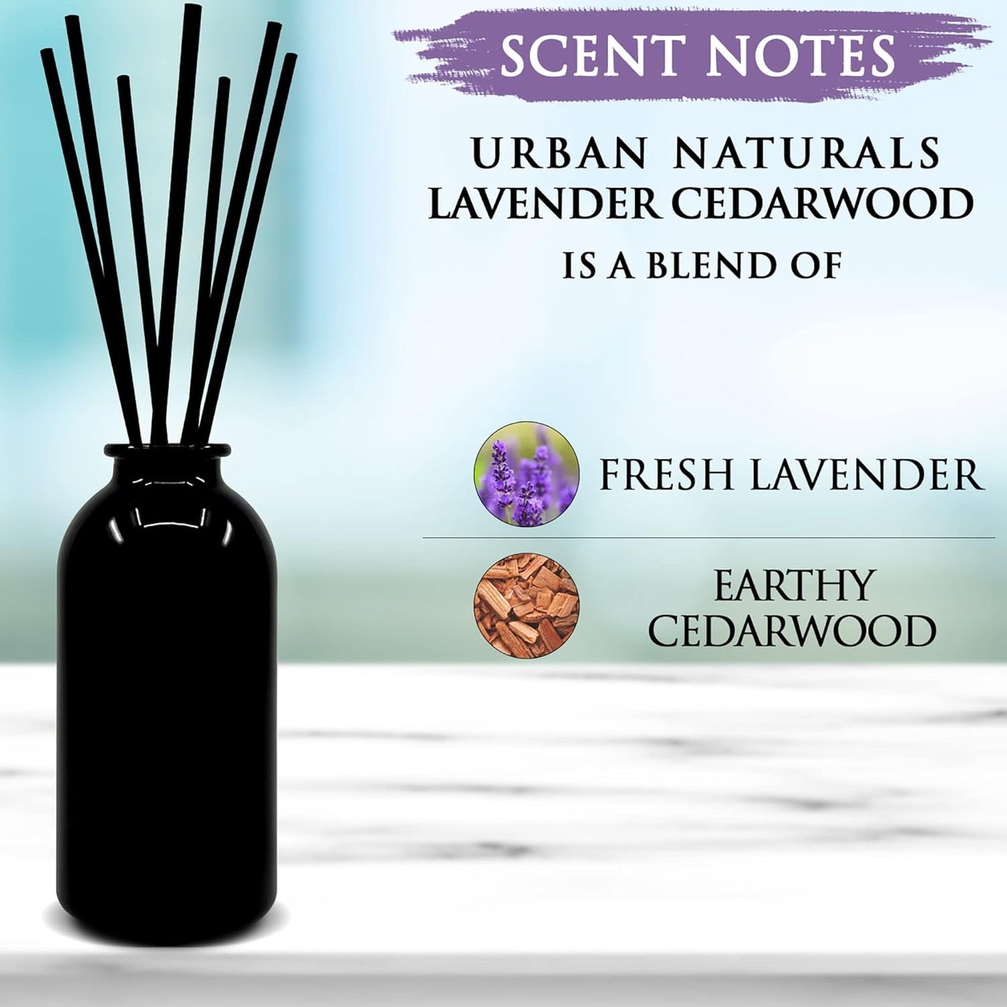 Urban Naturals Smoked Vanilla Reed Diffuser Set with Vanilla Bean, Sandalwood & Leather | Made in the USA - Colors A