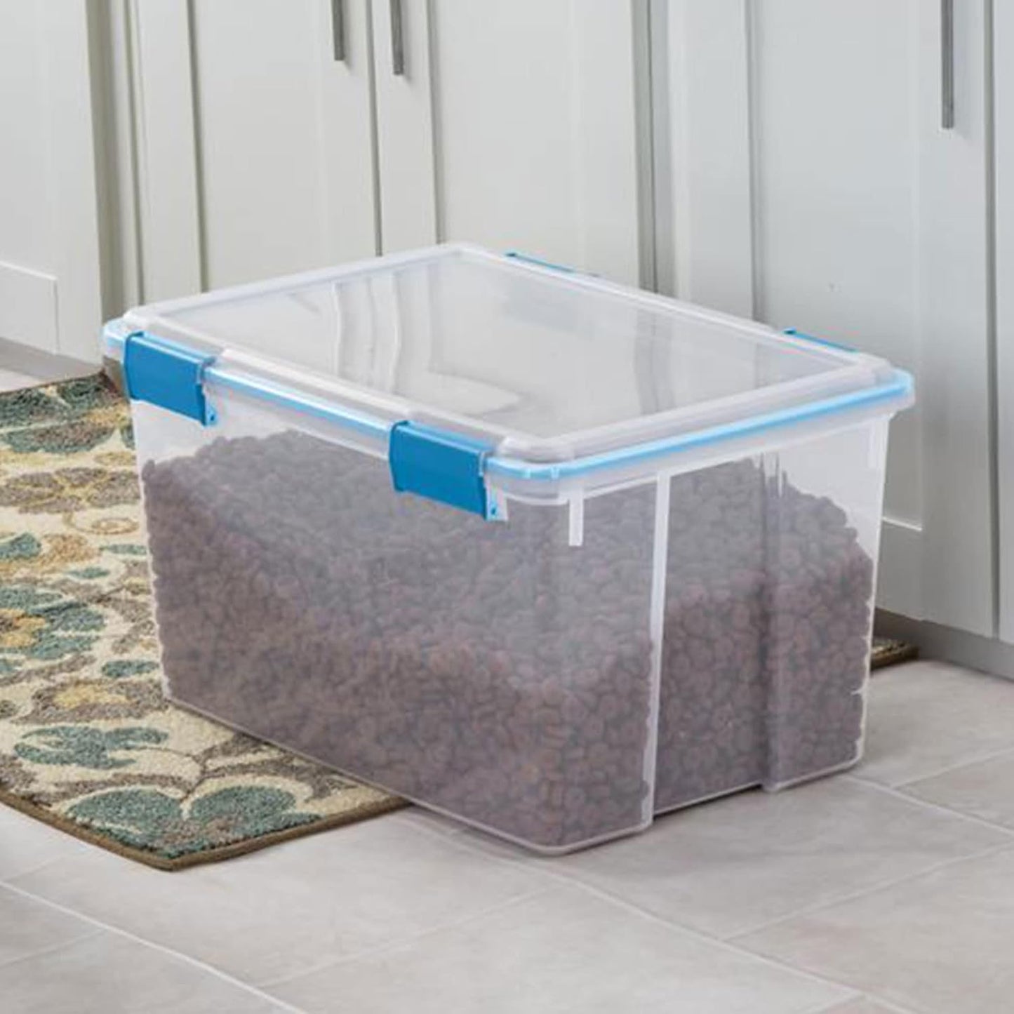 Sterilite 4-Pack Gasket Box, Home Storage Organizer Bins with Lids, 37 Quart – Stackable Clear Plastic Containers for Bedroom, Bathroom, Garage, Basement, or Attic