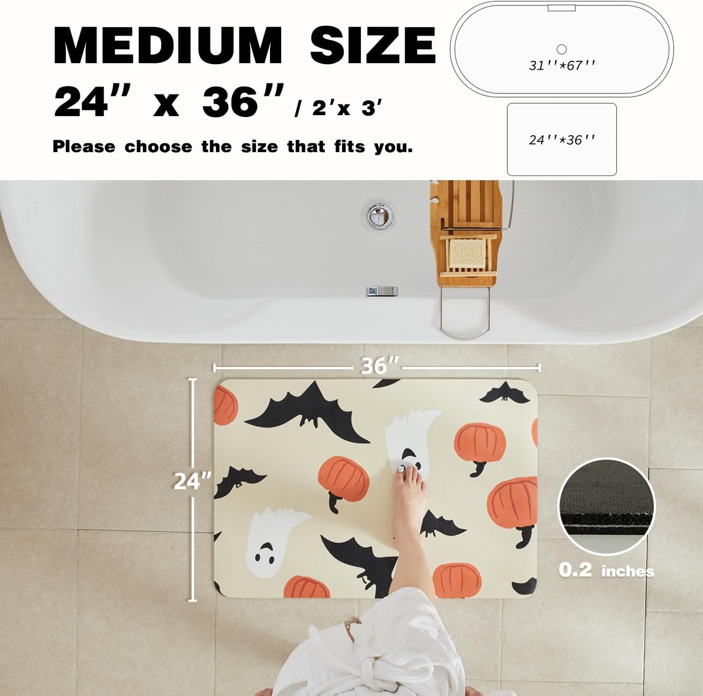 TYUU Bath Mat, Bathroom Rugs Non Slip Washable Thin Absorbent Quick Dry Bath Mat Fits Under Door Bathroom Floor Mat Perfect for Bath, Shower, or Sink 16"x24" Dark Grey