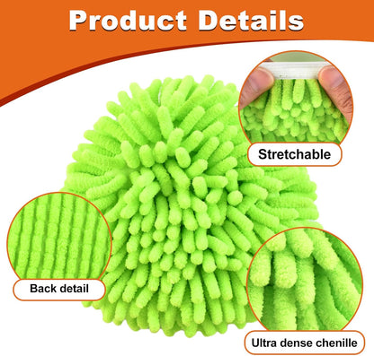Mop Heads for O Cedar RinseClean 2 Tank Spin Mop System, 3 Microfiber Mop Head Refills and 3 Chenille Mop Pads,1 Scrub Brush, and 1 Mop Base with Mop Handle Set Combo